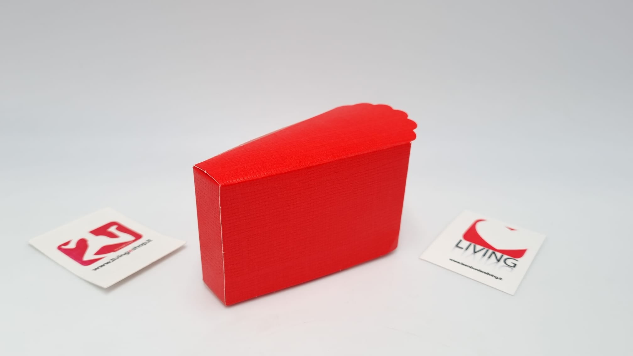 Fetta torta porta confetti  seta rossa per laurea