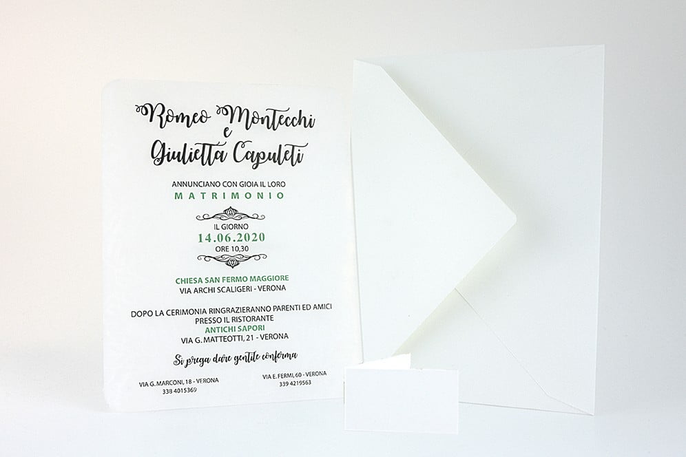 Partecipazione nozze plexiglass satinato