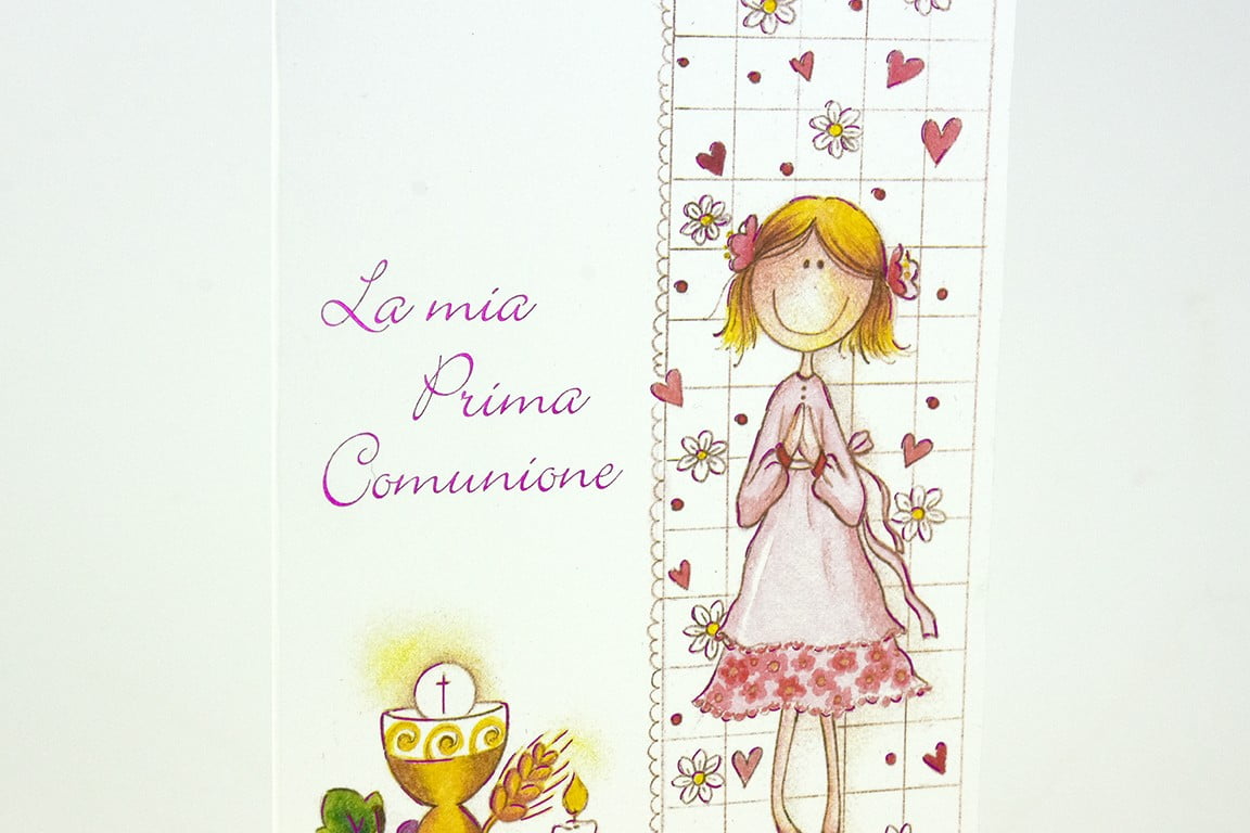 Partecipazione prima comunione bimba spiritosa