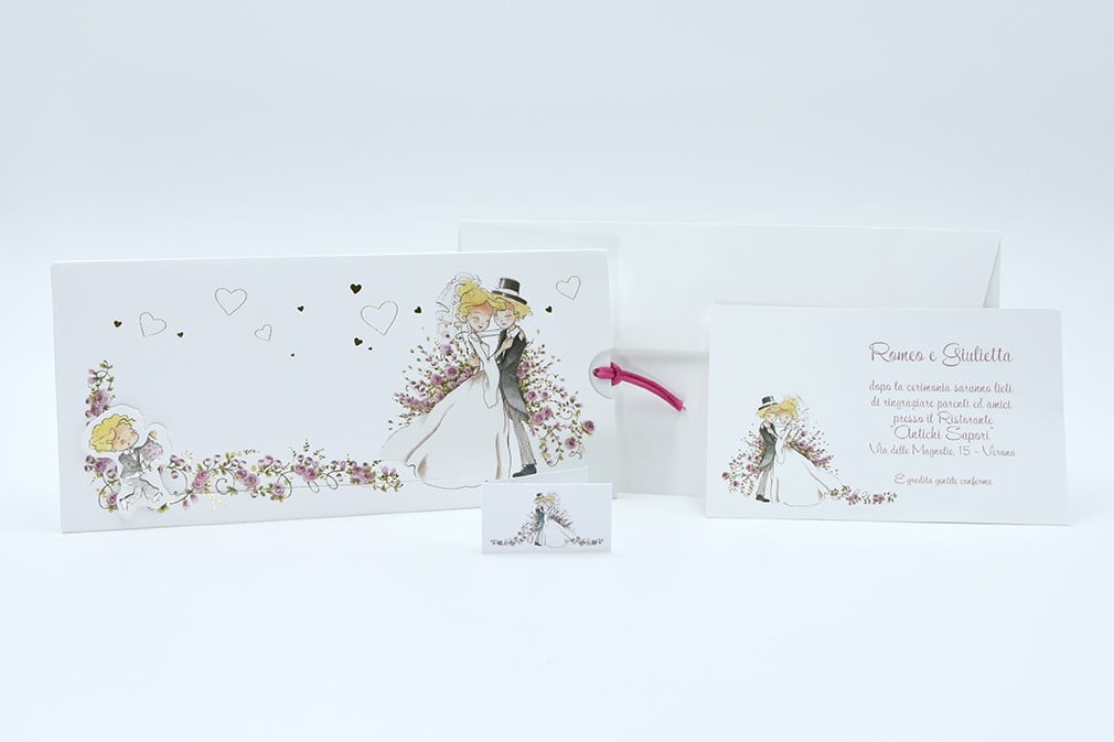 Partecipazione spiritosa con rose