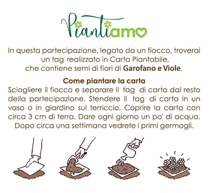 Partecipazione nozze moderna avorio e marrone