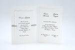 Partecipazione nozze classica carta bianca con rombi