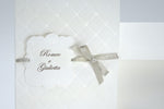 Partecipazione nozze classica carta bianca con rombi