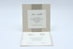 Partecipazione nozze classica con fascetta nocciola
