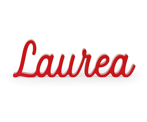 Scritta "Laurea" Legno Rosso