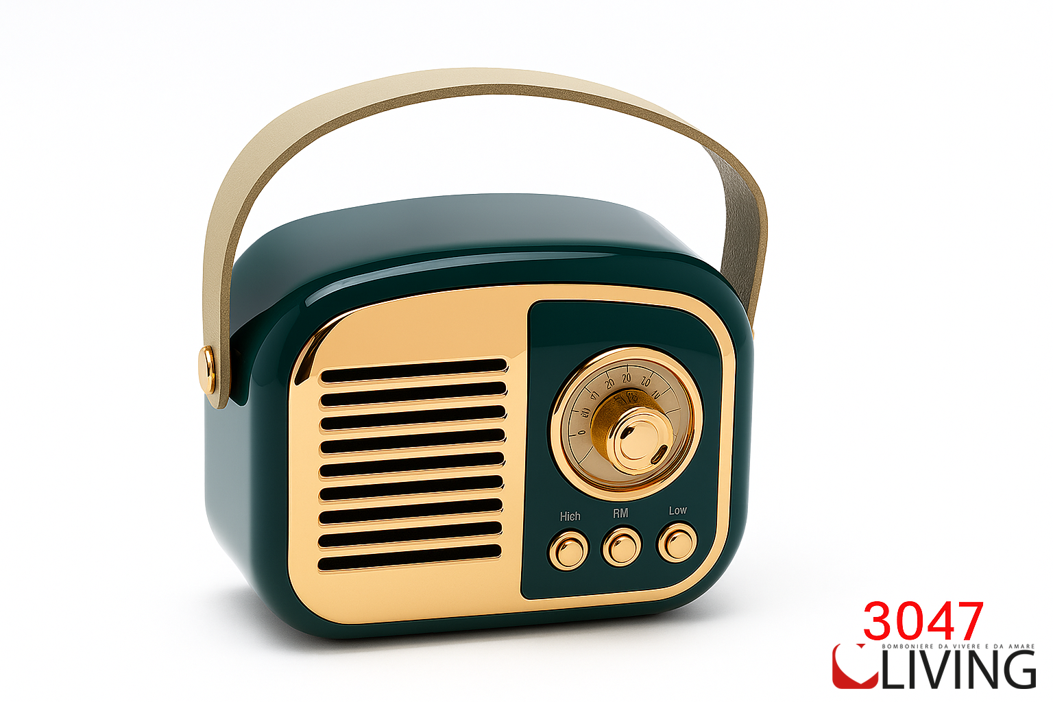 bomboniera radio bluetooth verde petrolio