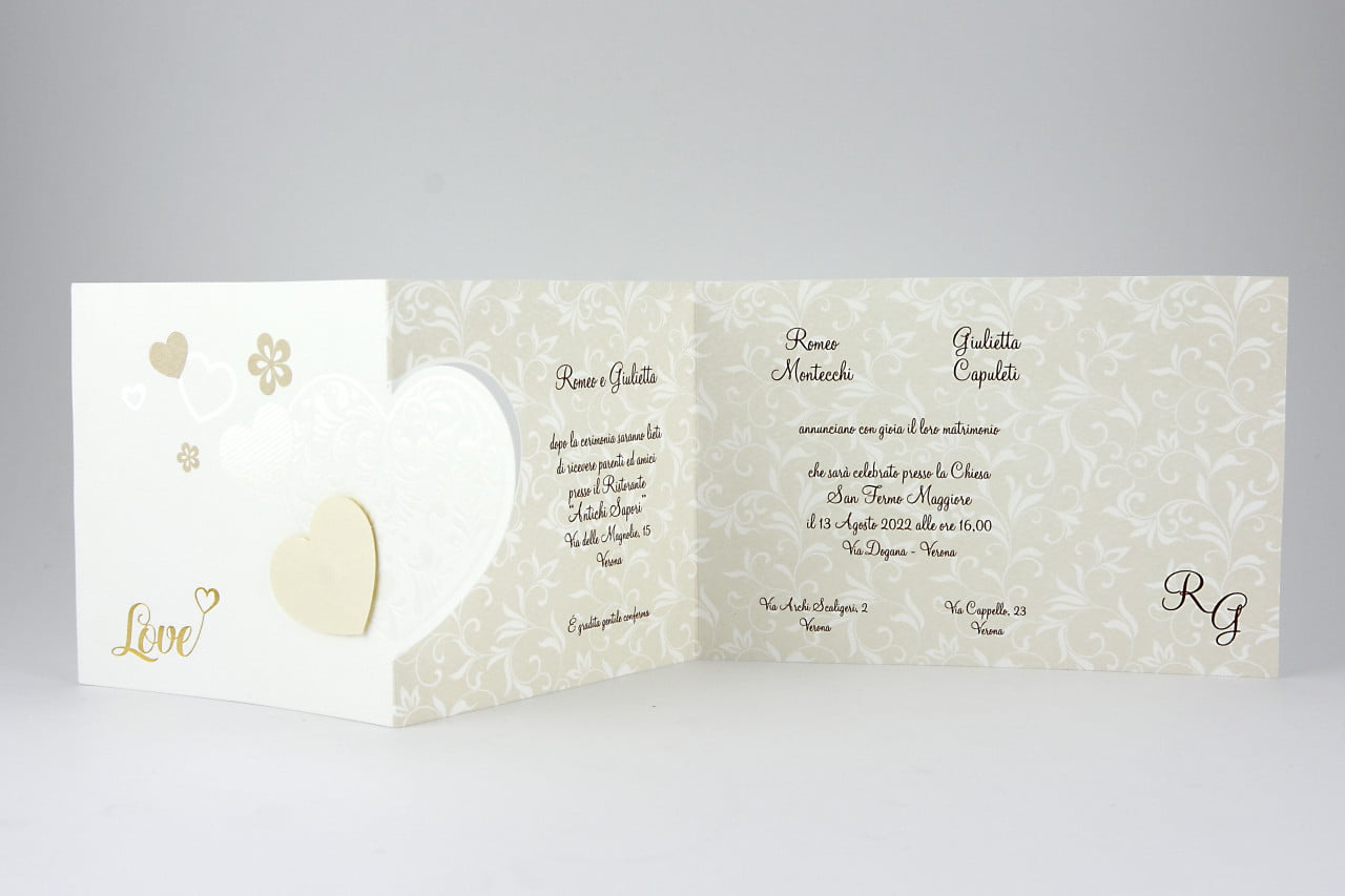 Partecipazione nozze classica love
