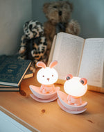 bomboniera simpatici animali rosa con luce led