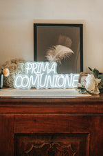 scritta prima comunione neon