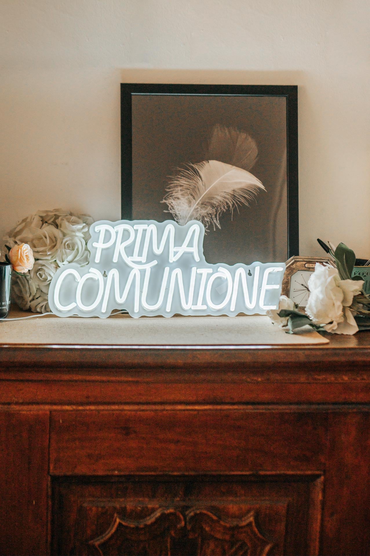 scritta prima comunione neon