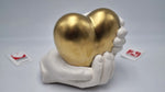 Bomboniera cuore e mani gold in ceramica