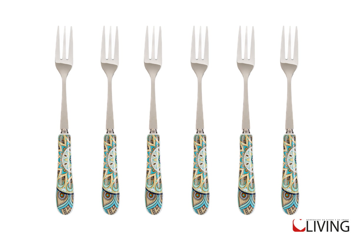 Bomboniera set da sei forchettine linea cashmere