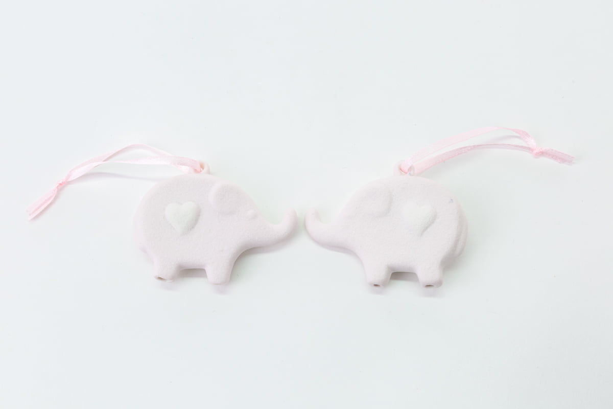 Bomboniera Elefante magnete in porcellana rosa