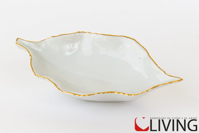 Bomboniera limoges ciotola foglia personalizzabile