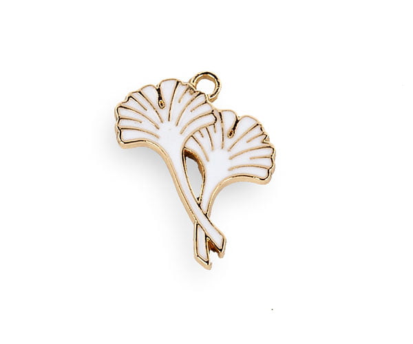 Applicazione Tema Tropical Chic Foglia Gingko Bianco Oro