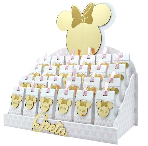 Bomboniera personalizzabile Espositore con 24 Scatoline portaconfetti  magneti sagoma minnie