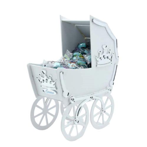 Passeggino personalizzabile con corona argentato personalizzabile