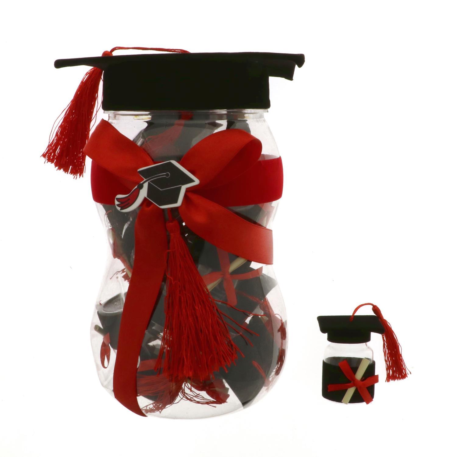 Barattolo portaconfetti per laurea grande con 12 barattoli piccoli portaconfetti