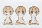 Bomboniera Sposi In Gesso Con Mongolfiera In Legno