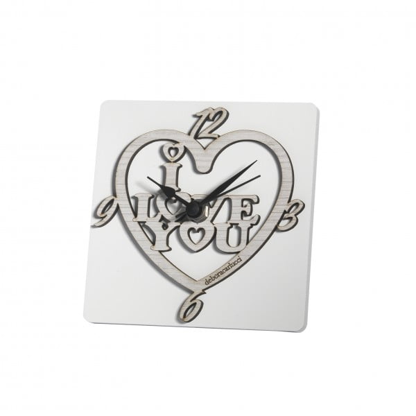 Bomboniera Orologio I Love You In Legno Avorio