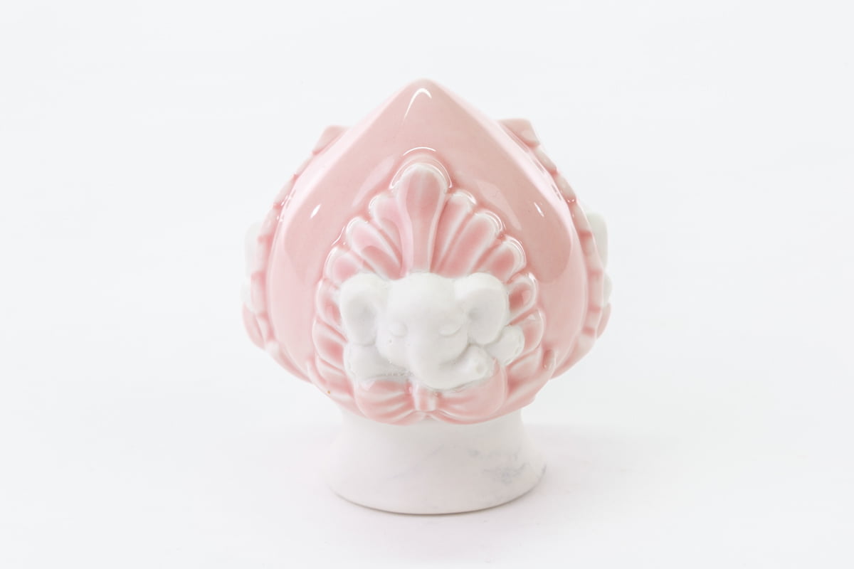 Bomboniera Battesimo pomo porcellana rosa con elefante