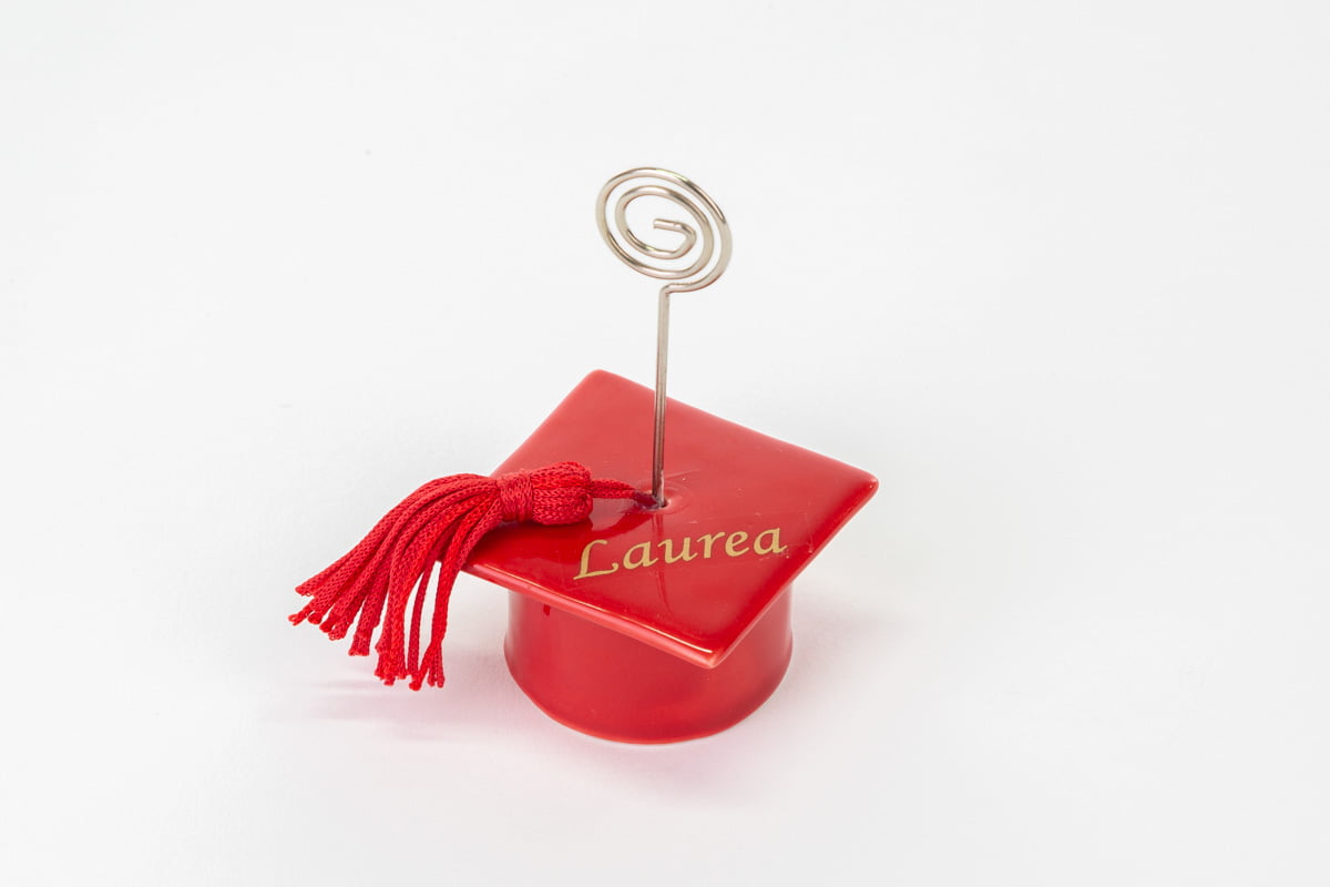 Segnaposto laurea con tocco rosso