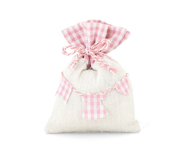 Sacchetto portaconfetti baby shower rosa
