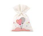 Sacchetto portaconfetti con ricamo palloncini rosa