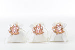 Sacchetto in cotone bianco con applicazione ballerina