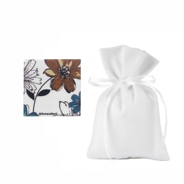 Bomboniera Segnaposto Mattonella Decoro Fiori Vintage Con Sacchetto