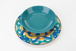 Addobbo tavolo set 18 pezzi piatti decoro linea riviera blu