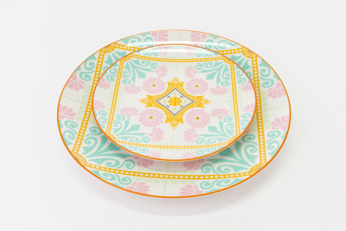 Set 18 pezzi piatti decoro linea Aloha