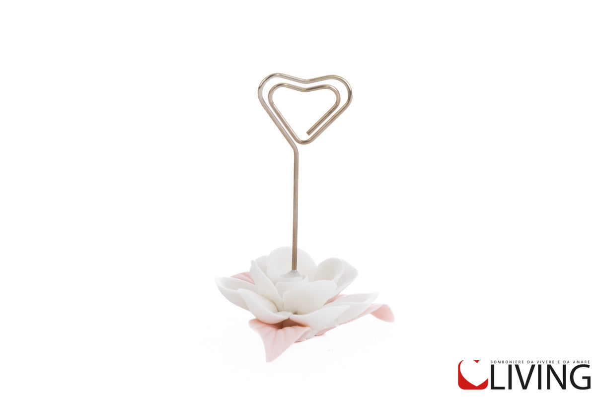 Segnaposto-fiore-porcellana-bianco-foglie-rosa-55202