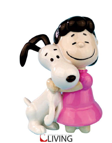 Bomboniera statuetta Lucy con Snoopy in porcellana