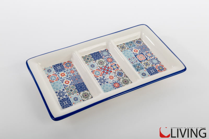 Svuota tasche in ceramica decoro maioliche