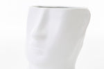 Vaso testa di uomo in porcellana bianca