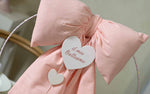 Fiocco nascita rosa con cuori in legno