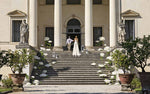 Addobbo matrimonio cascata rose bianche con 54 luci a led