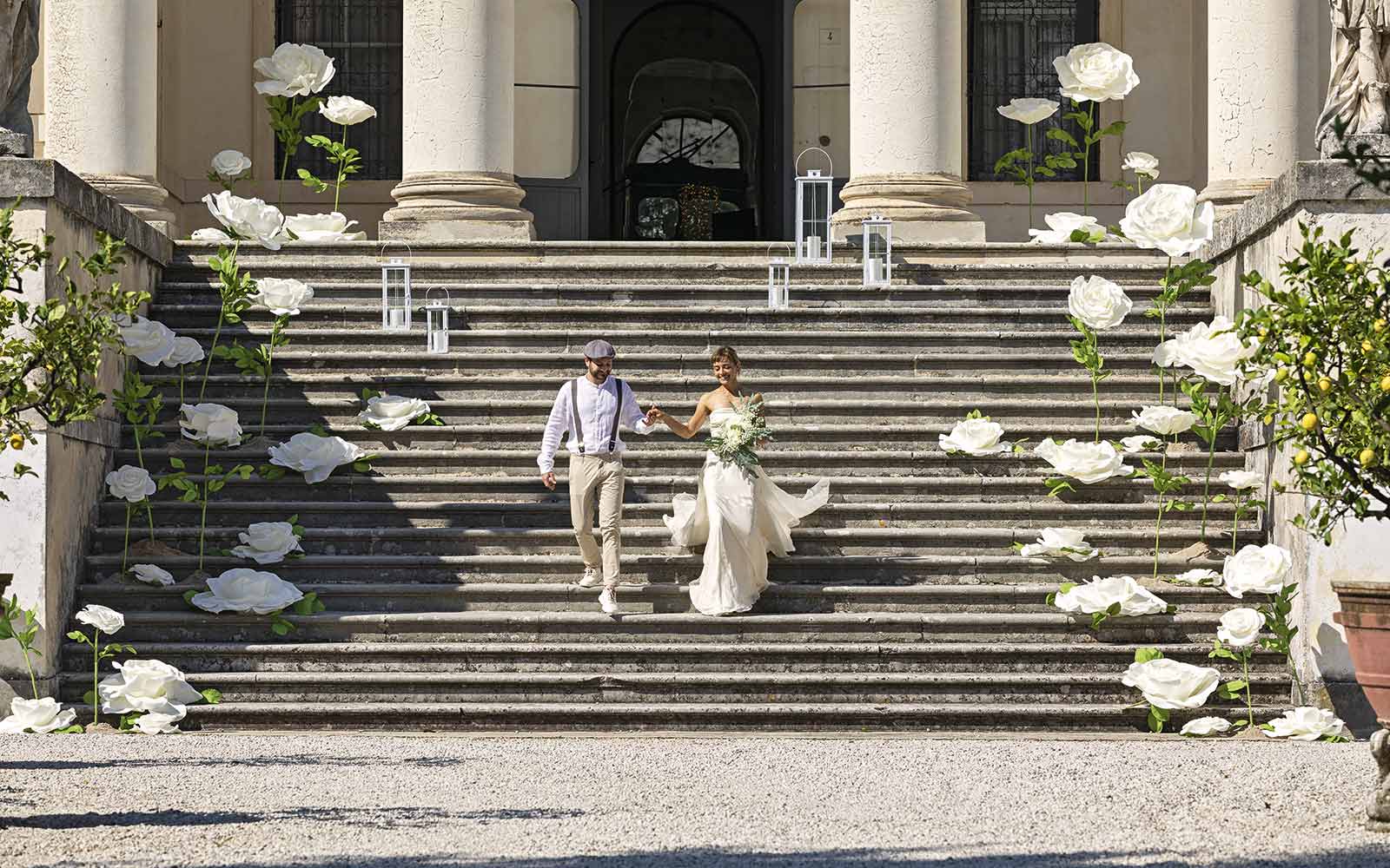 Addobbo matrimonio set da 3 lanterne in metallo
