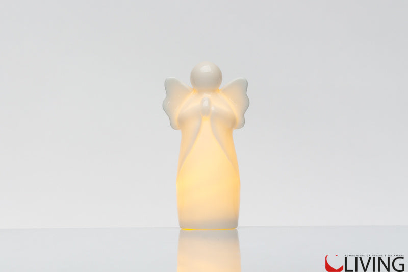 bomboniera angelo bianco con luce led