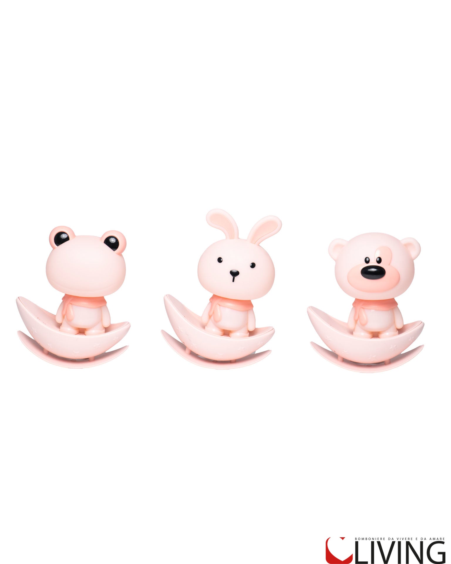 bomboniera simpatici animali rosa con luce led