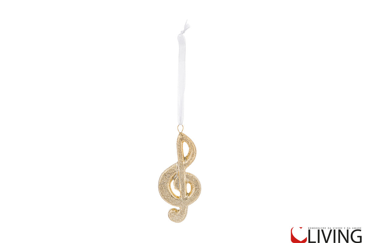 Bomboniera chiave di violino in resina oro