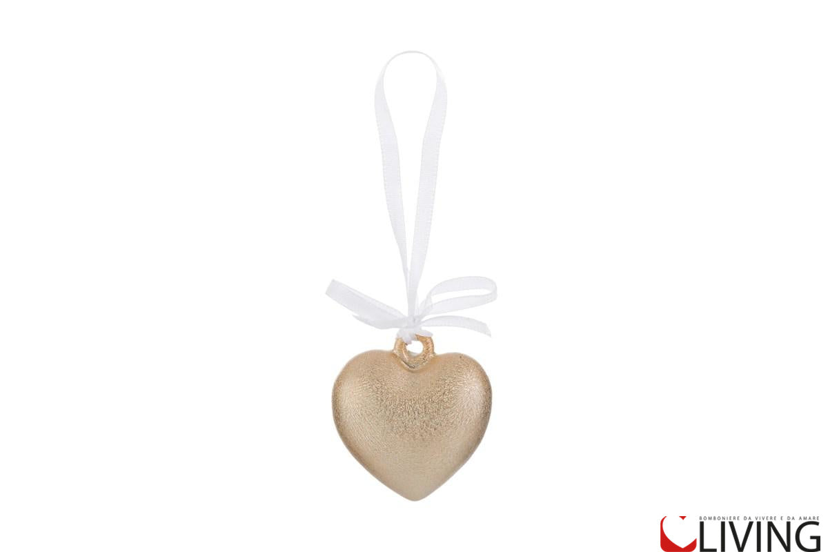 bomboniera cuore appendino martellato oro