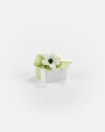 Scatolina in plex bianca con applicazione fiore