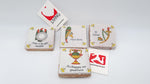 Bomboniera tipica Siciliana set 4 assi in ceramica di Caltagirone