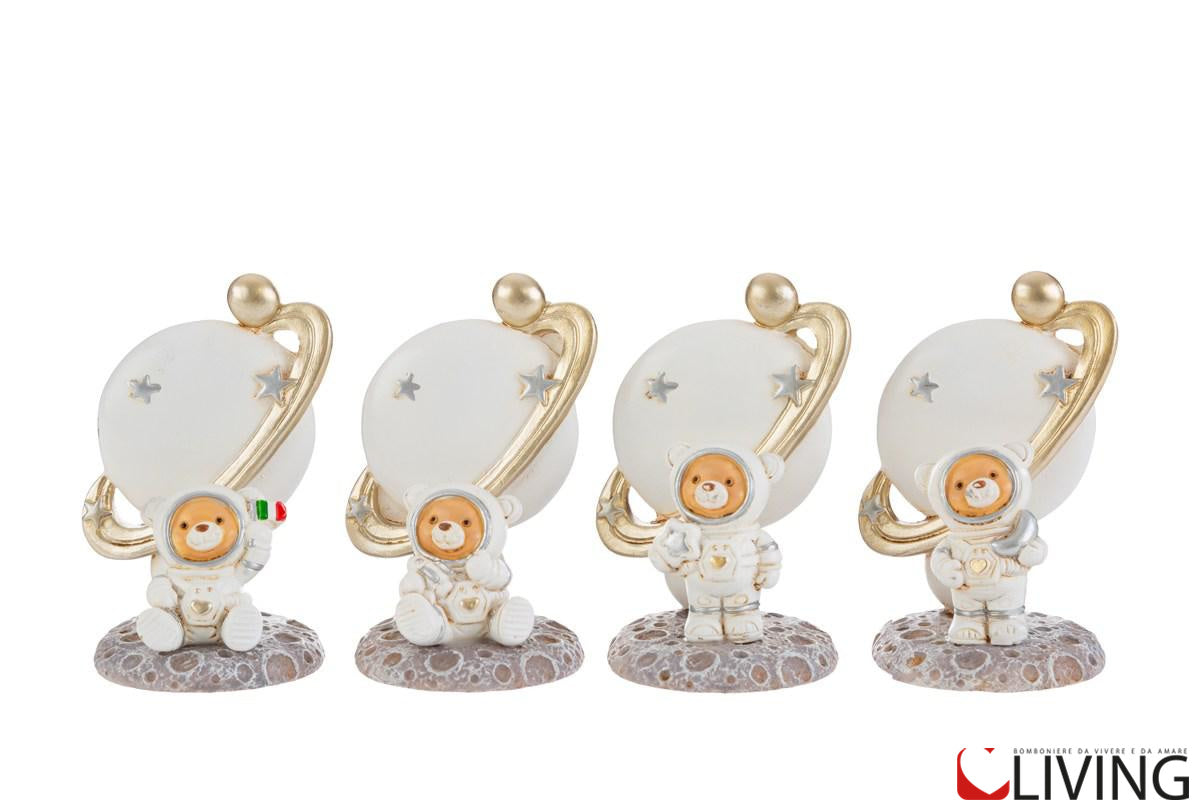 bomboniera orsetto astronauta in resina