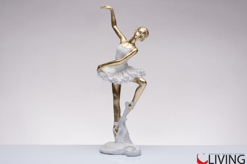 bomboniera ballerina danza classica bianca e oro