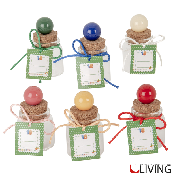 bomboniera barattolino in vetro 18 anni linea ball