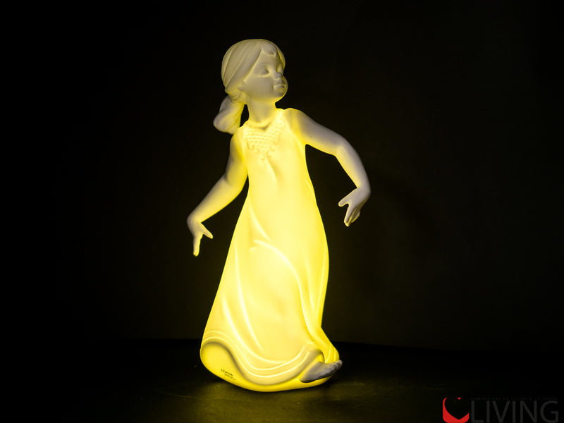 bomboniera bimba che danza in bisquit con luce led