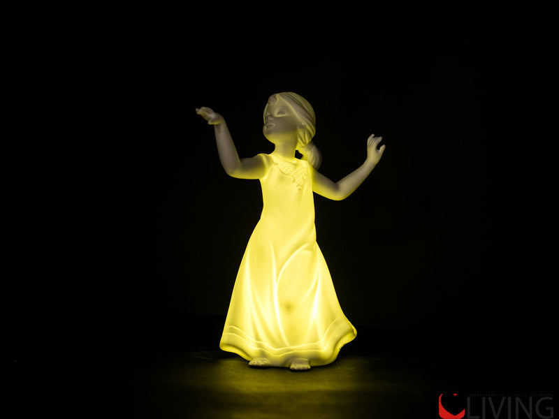 bomboniera bimba danza in bisquit con luce led